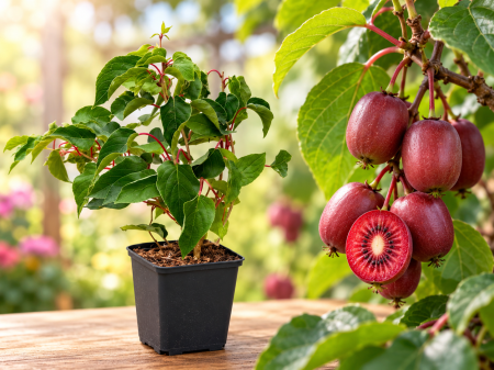 Mini kiwi rosu Actinidia Ken's Red la Ghiveci 20-30 cm [1]