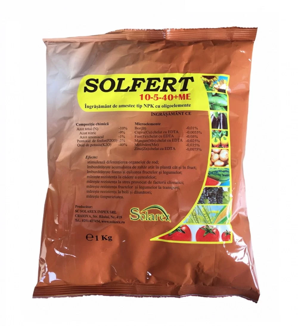 Ingrasaminte Foliare - Ingrasamant Solfert 10-5-40+ME 1KG
