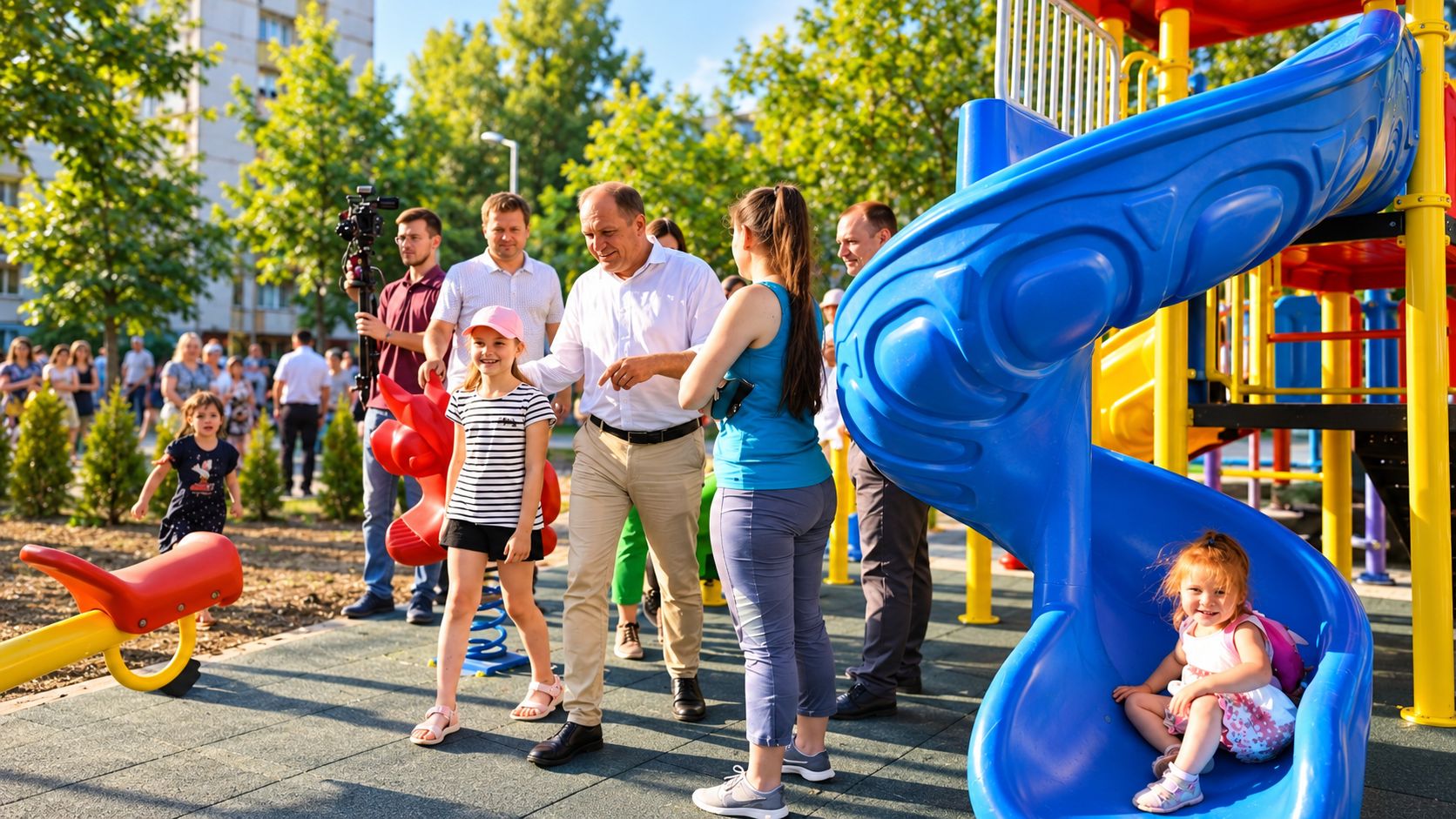 Un nou scuar a fost inaugurat în Chișinău cu teren de joacă și zonă sportivă