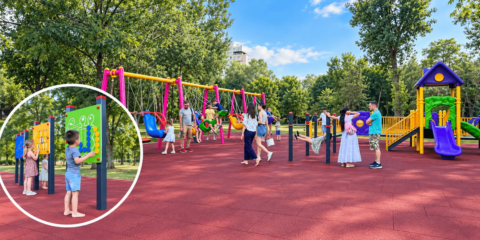 Teren de joacă pentru copii cu nevoi speciale în Parcul Dendrariu, Chișinău