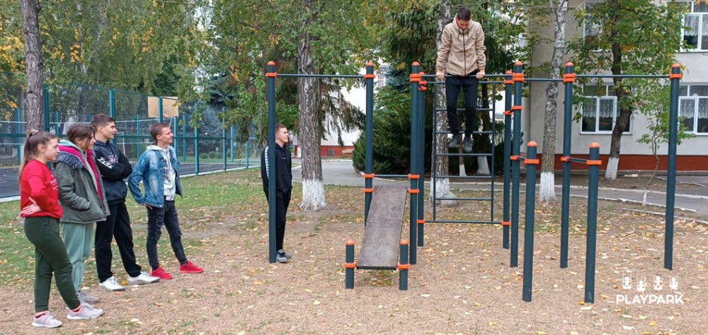 Complex sportiv pentru copii Workout KIDS C-102 cu leagăn, bare, paralele și bancă de abdomene [4]