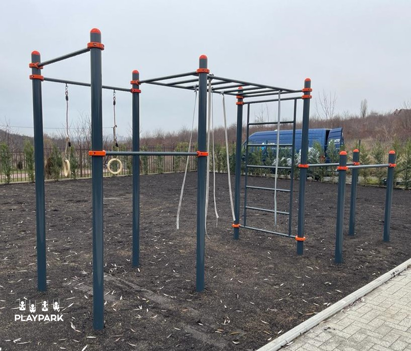 Complex sportiv pentru copii Workout KIDS C-102 cu leagăn, bare, paralele și bancă de abdomene [3]