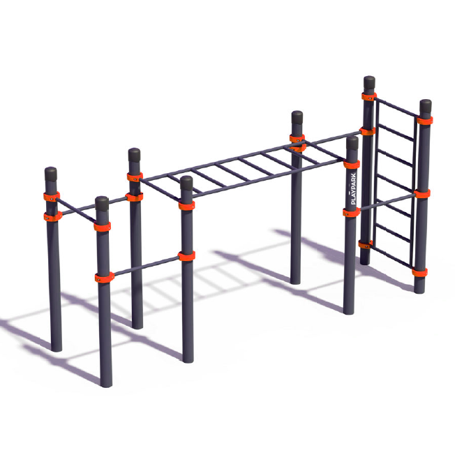 Complex sportiv pentru copii Workout KIDS C-122 cu bare, scară și traversă, exterior [2]