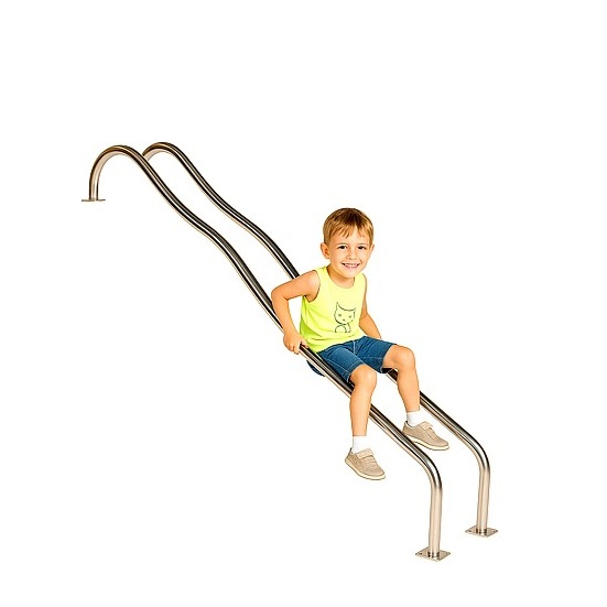 Bare de alunecare din oțel inoxidabil, h = 100 cm pentru locuri de joacă [1]