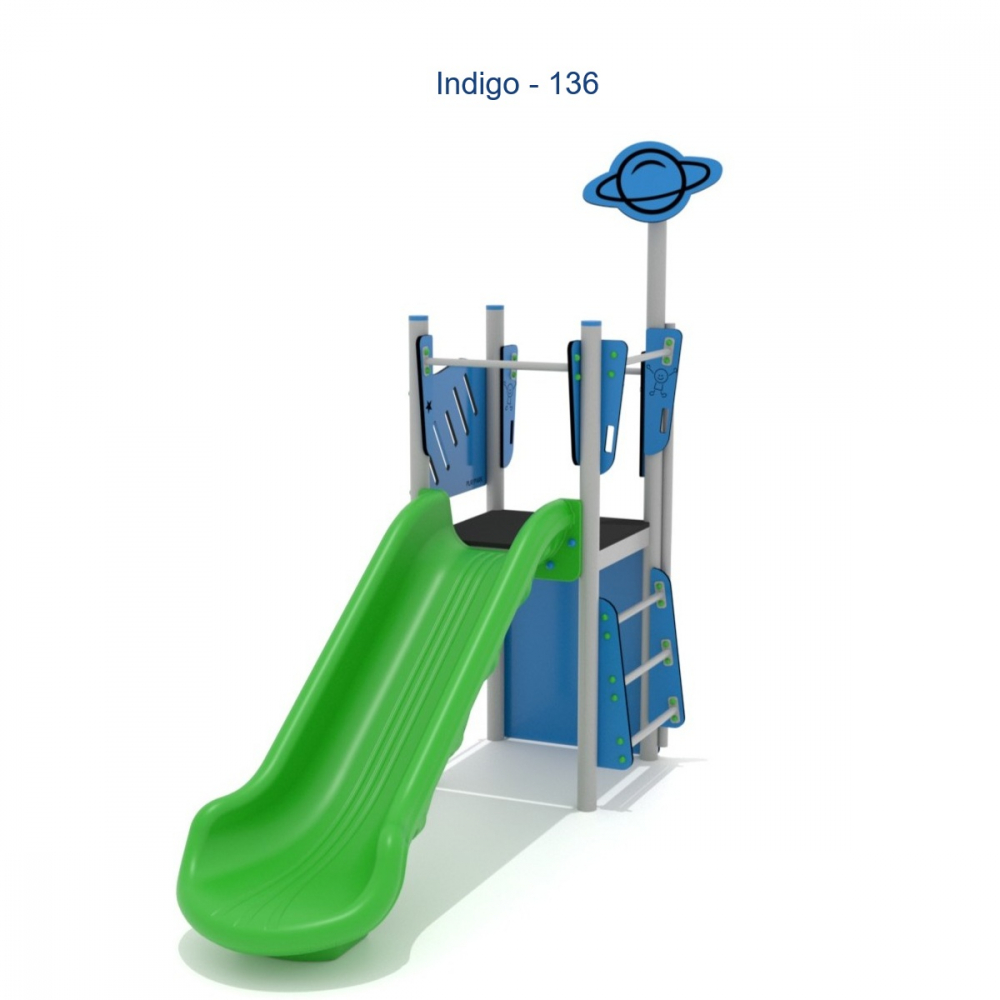 Complex de joacă Indigo-136 cu tobogan si perete de Escalada [1]
