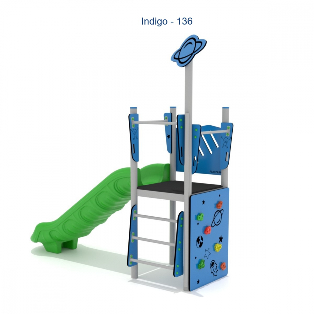 Complex de joacă Indigo-136 cu tobogan si perete de Escalada [2]