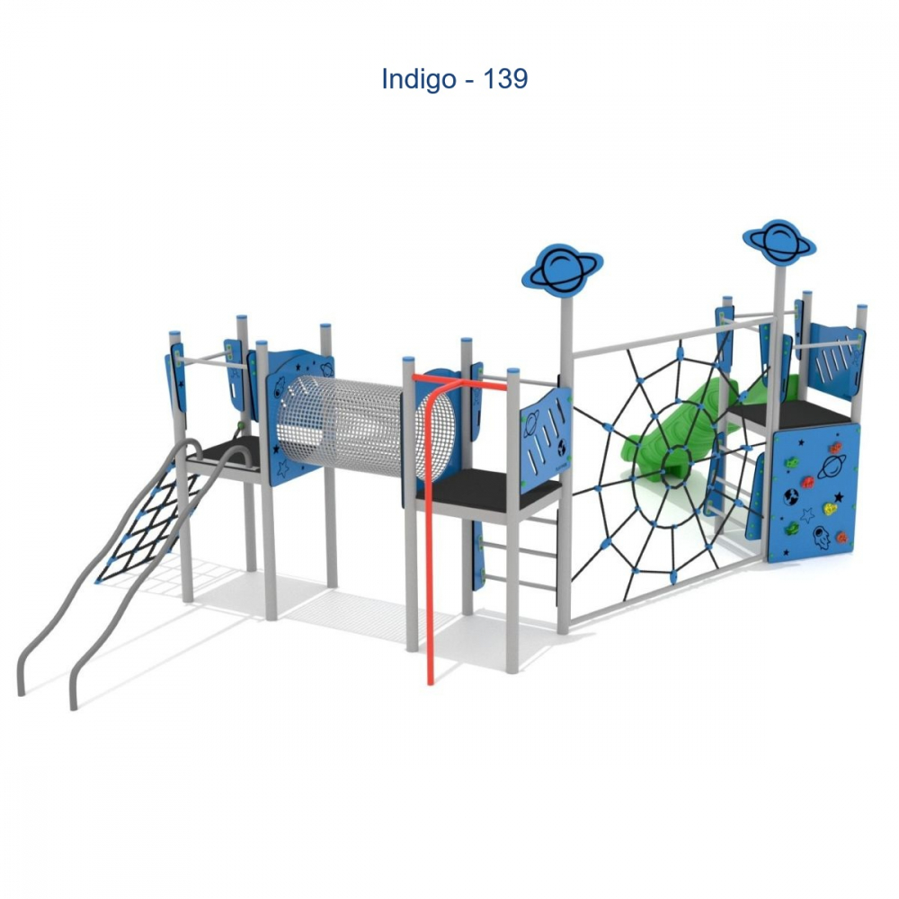 Уличный игровой комплекс Indigo-139 с горкой и элементами для лазания [2]