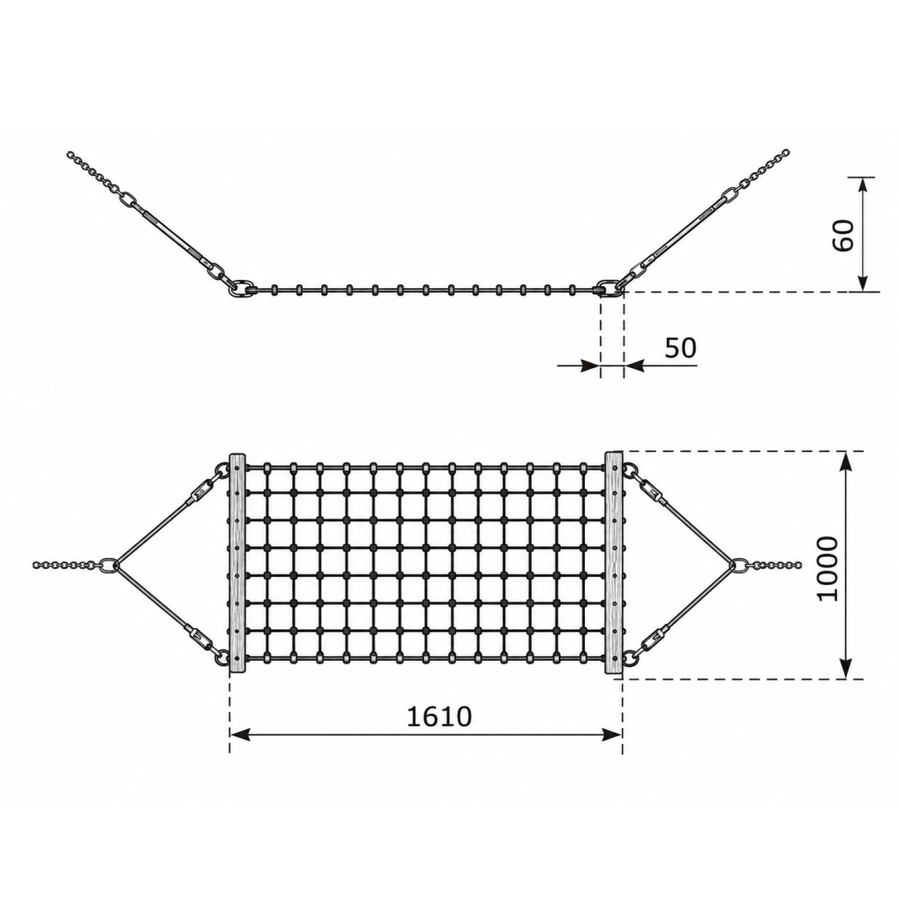 Hamac din franghie pe stalpi de lemn RB-23 [3]