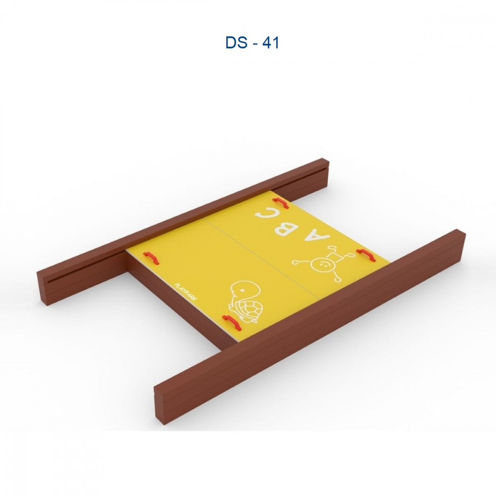 Песочница с крышкой ds-41 из дерева и hdpe [2]