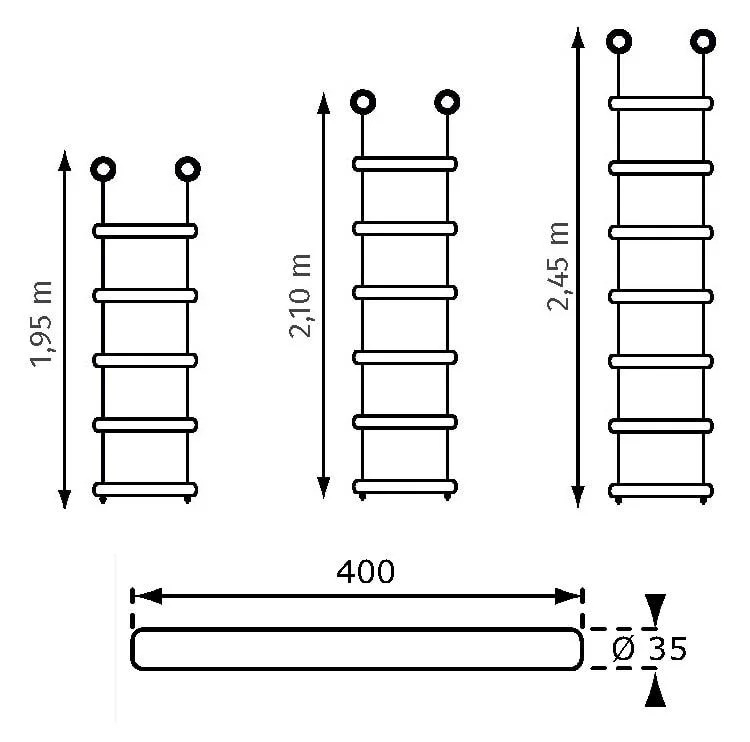 Scara de franghie 2,5 m, 7 trepte – pentru sport și joacă copii [4]