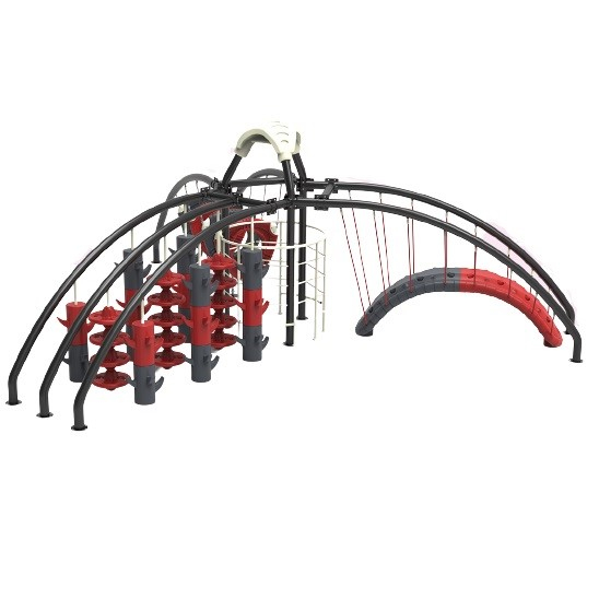 Complex Parkour PS-01 pentru copii, cu frânghii, bare de echilibru și elemente de cățărare [3]