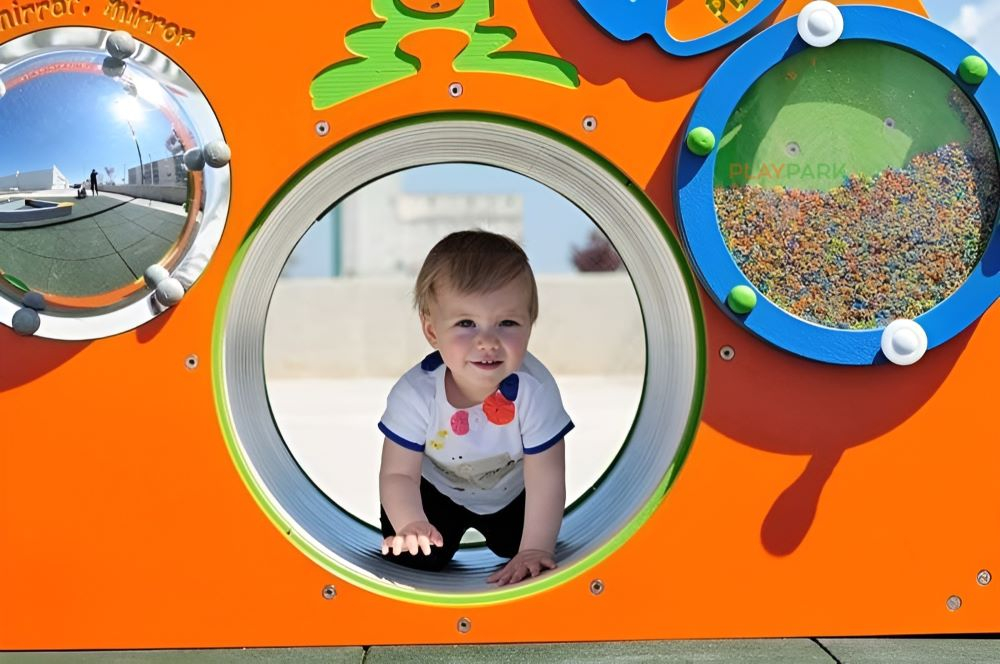 Tunel interactiv DS-12 pentru copii 0–7 ani cu jocuri educaționale și panouri senzoriale [4]