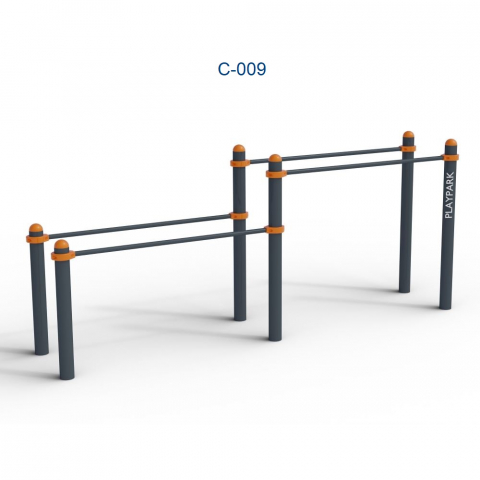 Echipamente WORKOUT - Bare paralele duble C-009 pe cleme metalice
