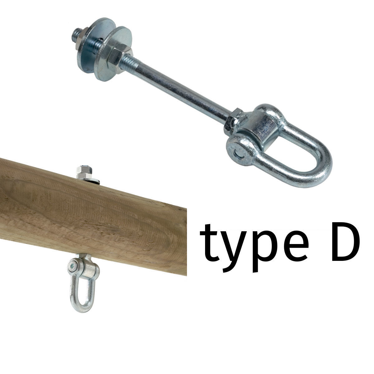 Elemente structurale - Carlig pentru leagăn tip D — oțel zincat, 140 mm
