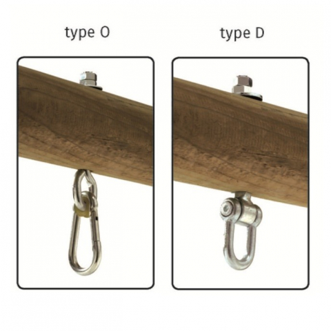 Carlig pentru leagăn tip D — oțel zincat, 140 mm [1]