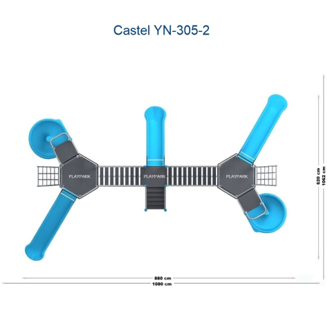 Complex de joaca Castel YN-305-2 cu tobogane si elemente de catarat [3]