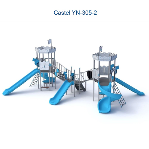 Complex de joaca Castel YN-305-2 cu tobogane si elemente de catarat [1]