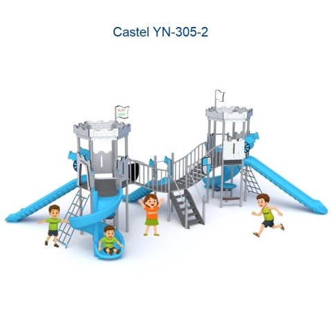 Complex de joaca Castel YN-305-2 cu tobogane si elemente de catarat [2]