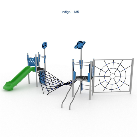 Уличный игровой комплекс Indigo-135 с горкой и элементами для лазания [1]