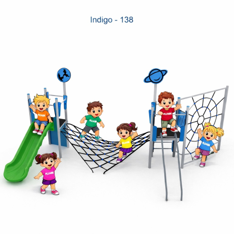 Уличный игровой комплекс Indigo-135 с горкой и элементами для лазания [1]