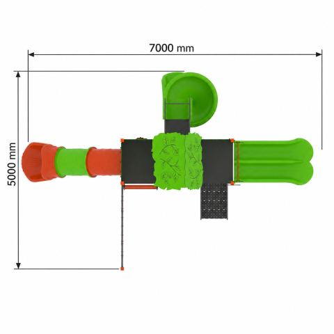 Complex de joacă Spring YN-102-2 cu 3 tobogane pentru grădinițe și terenuri de joacă [3]