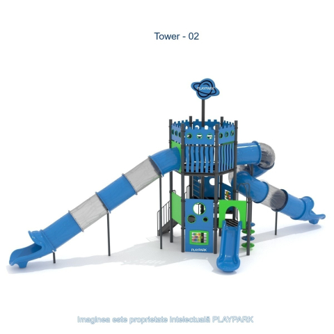 Complex de joaca Tower-02 mare cu tobogane [0]