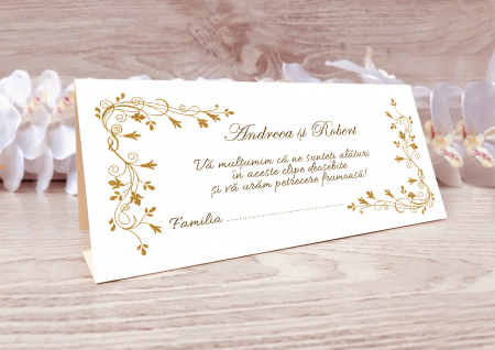 Plicuri bani nunta - plic de bani nunta Floral auriu