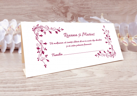 Plicuri bani nunta - plic de bani nunta Floral Bordo