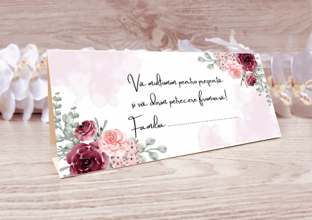 Plicuri bani nunta - plic de bani nunta Floral Grena