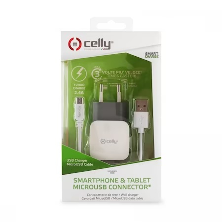 Incarcator Retea Celly, Smart Charge, Cablu MicroUSB, Alb [2]