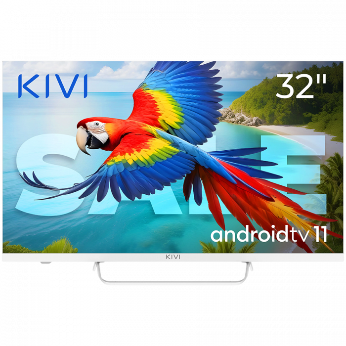 32", White, HD 2k, Android TV 11, Black, 1920x1080, 60 Hz, AV1, Sound 2x8W, 26 kWh/1000h, Energy E, WiFi5G, BT5.1, 3xHDMI, 2xUSB, Blue Remote, Central stand, 24 months [1]
