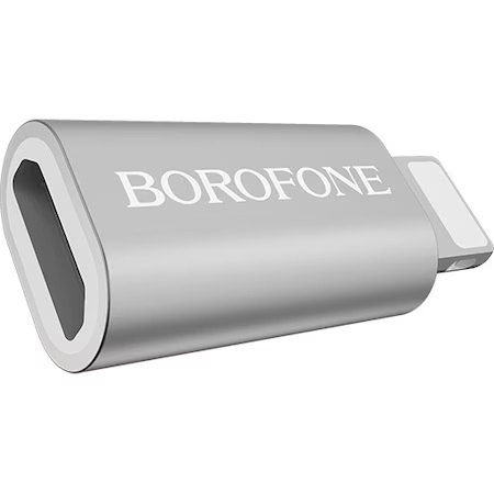 Adaptor MicroUSB to Lightning Borofone, BV5, Aluminiu, Incarcare si transfer, Argintiu [4]