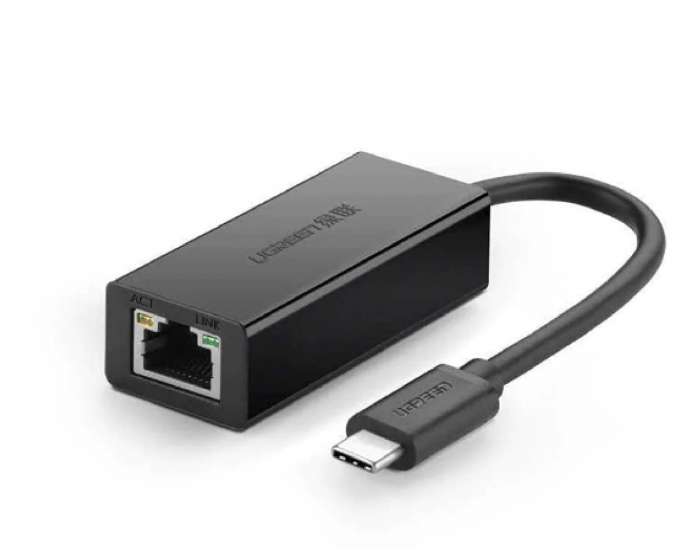 ADAPTOR RETEA Ugreen, "30287" extern, USB Type-C (T) la port 10/100 Mbps RJ-45, negru [1]