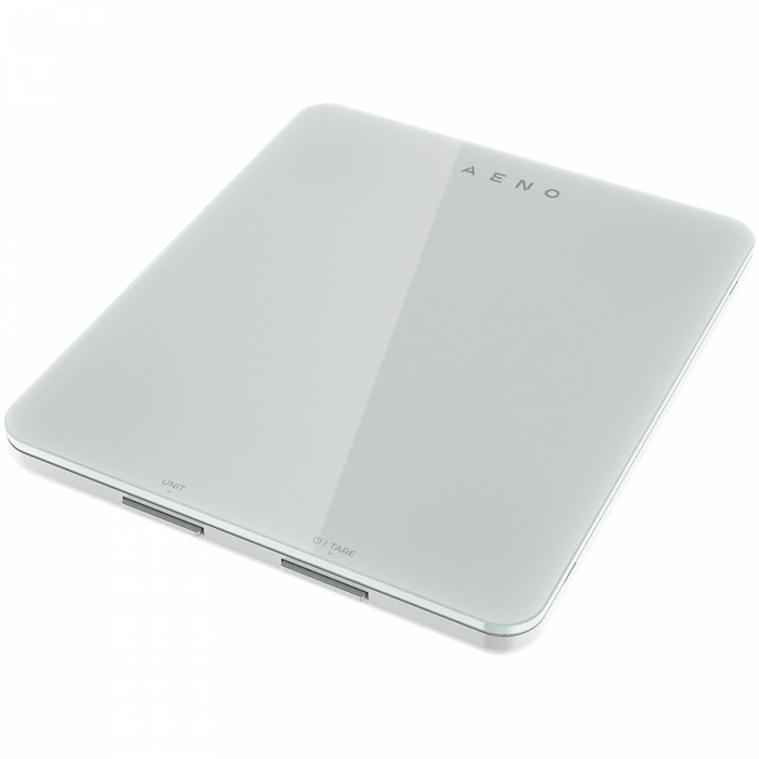 AENO Kitchen Scale KS1S Smart, Max load - 8 kg, Bluetooth, 10,000+ products & meals, 25 indicators analysis, Coffee mode, 6 unit conversion: kg, g, lb, fl, oz, ml, Material - glass [1]