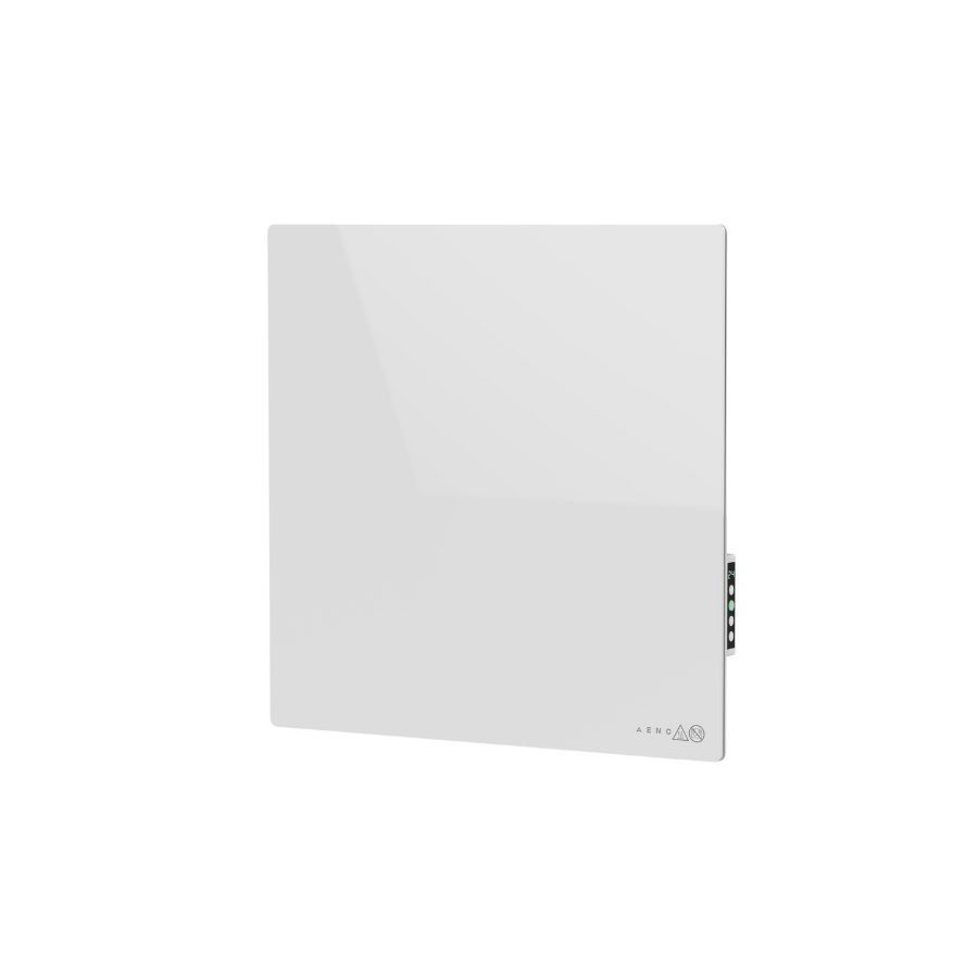 AENO Premium Eco Smart Quadro Wall Heater, 500W, 50x50 cm., Tempered glass, Infrared+convection heating type, LED display Plug type: Europe (E/F type), WHITE, Made in Poland [1]