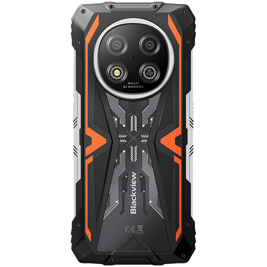 Blackview ROCK 2 5G 6.67-inch HD+ 1640x720 120Hz 12+256GB Unosoc T8100 Octa-Core 2.2GHz 13MP Front 16MP Rear NFC FG MIL-STD-810H 15000mAh Fingerprint Android 16 Orange [5]