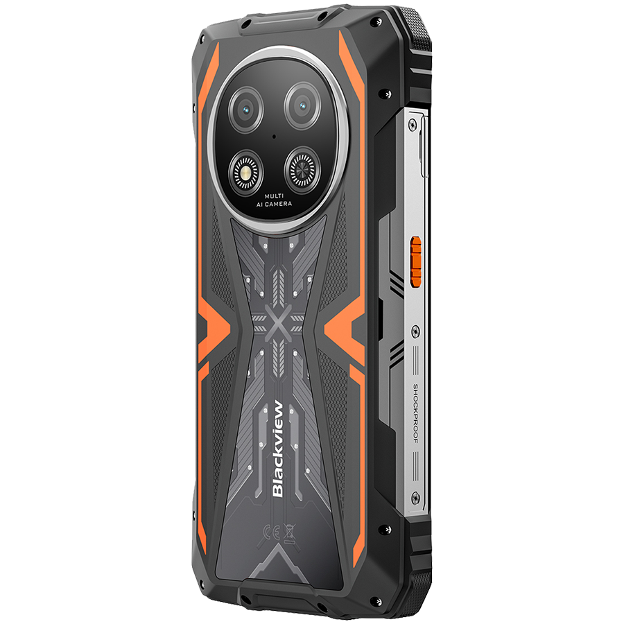 Blackview ROCK 2 5G 6.67-inch HD+ 1640x720 120Hz 12+256GB Unosoc T8100 Octa-Core 2.2GHz 13MP Front 16MP Rear NFC FG MIL-STD-810H 15000mAh Fingerprint Android 16 Orange [6]