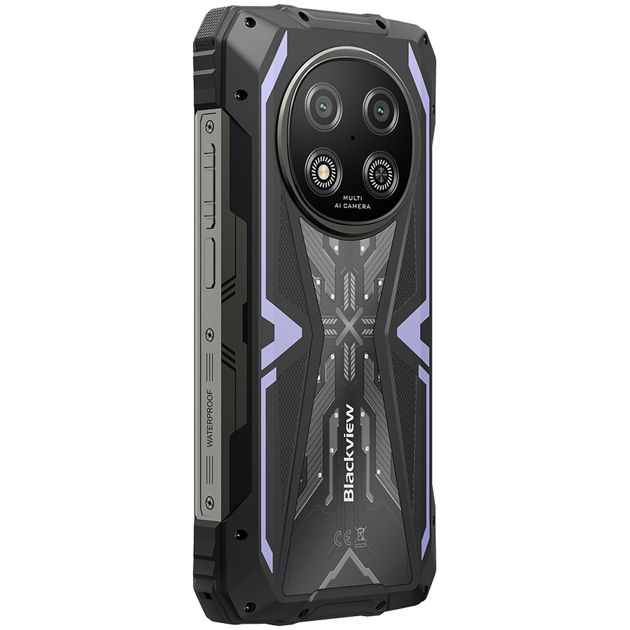 Blackview ROCK 2 5G 6.67-inch HD+ 1640x720 120Hz 12+256GB Unosoc T8100 Octa-Core 2.2GHz 13MP Front 16MP Rear NFC FG MIL-STD-810H 15000mAh Fingerprint Android 16 Purple [7]