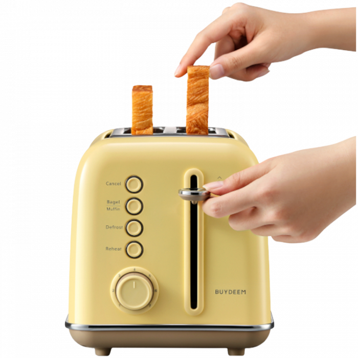 BUYDEEM 2 Slice Toaster, model DT620E, color Mellow Yellow, EU [5]