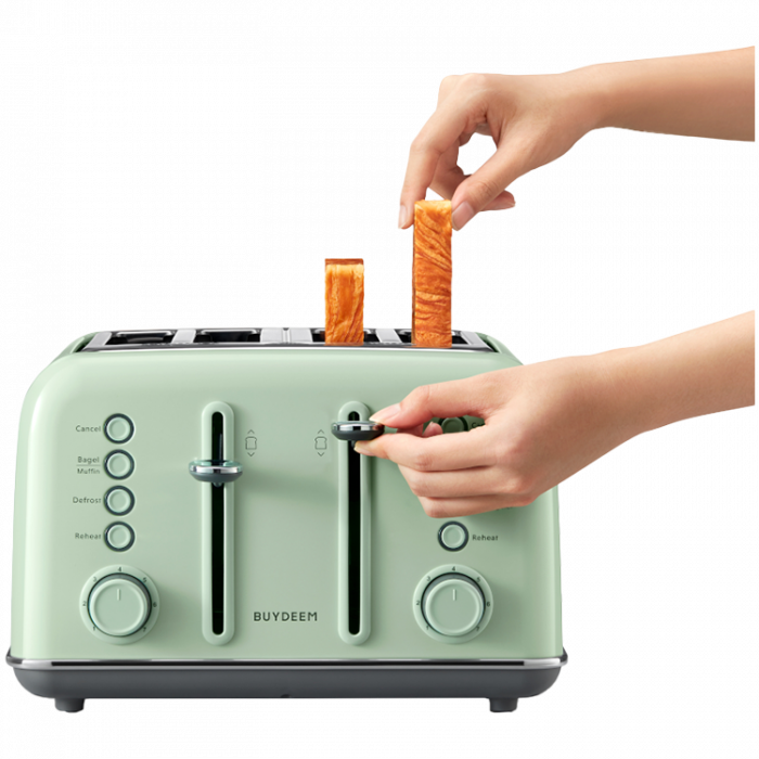 BUYDEEM 4 Slice Toaster, model DT640E, color Cozy Greenish, EU [7]