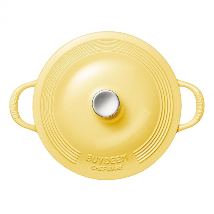 BUYDEEM Enameled Cast Iron Dutch Oven, model CP581, color Mellow Yellow [3]