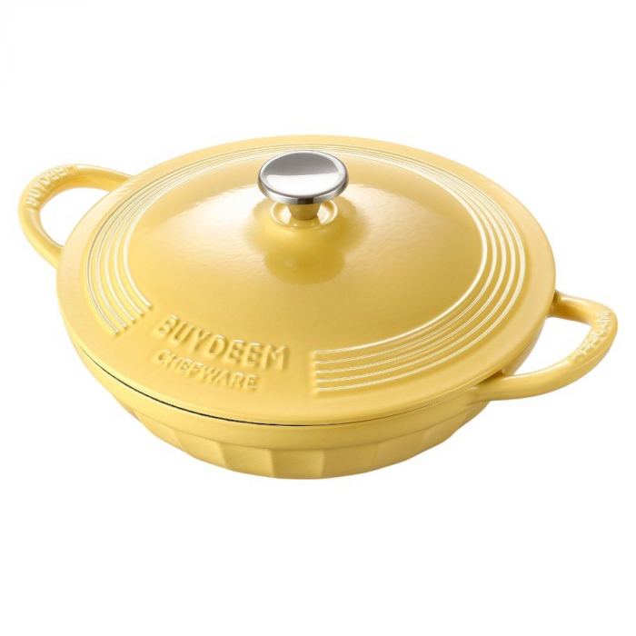 BUYDEEM Enameled Cast Iron Dutch Oven, model CP581, color Mellow Yellow [2]