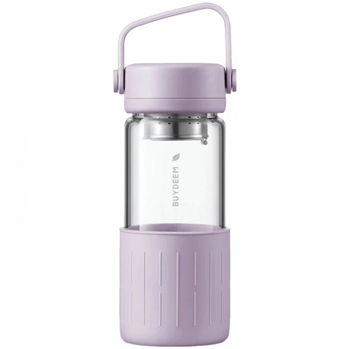 BUYDEEM Portable glass tea bottle 400 ml, model CD1008, color Petal Purple [1]