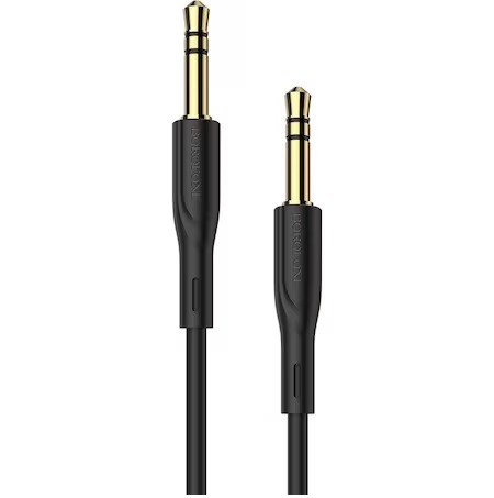 Cablu audio Borofone, BL1 Audiolink, Silicon, jack 3.5mm, 1m, Negru [1]