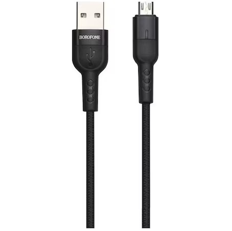 Cablu de date Borofone BU17 Starlight, Micro USB, 1.2m, Negru [1]
