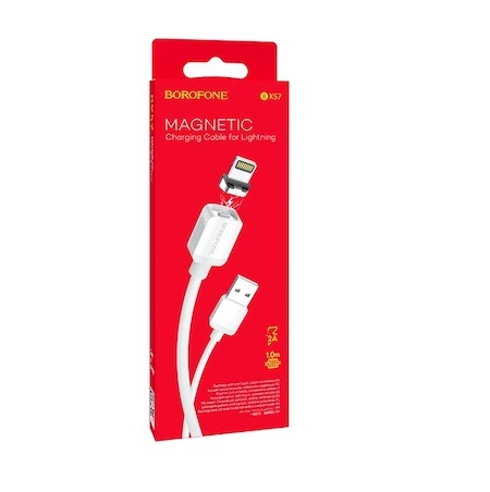 Cablu de incarcare Borofone, BX57 Effective Magnetic, Lightning, Alb [1]