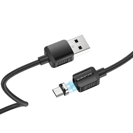 Cablu de incarcare Borofone, BX57 Effective Magnetic, MicroUSB, Negru [2]