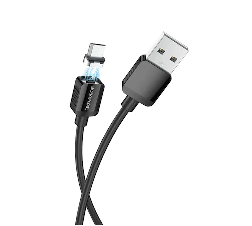 Cablu de incarcare Borofone, BX57 Effective Magnetic, MicroUSB, Negru [3]