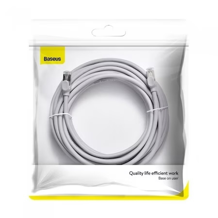 Cablu de retea Baseus, Flat Ethernet Patchcord, RJ45 Cat 6 1000Mbps, Gri [3]