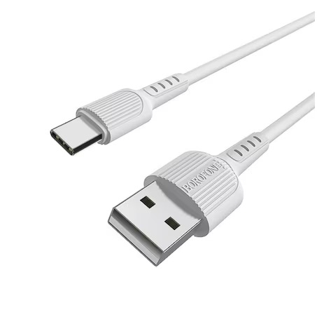 Cablu prevazut cu conectori USB tata si USB tip C, Borofone BX16 Easy, lungime 1m, alb [3]